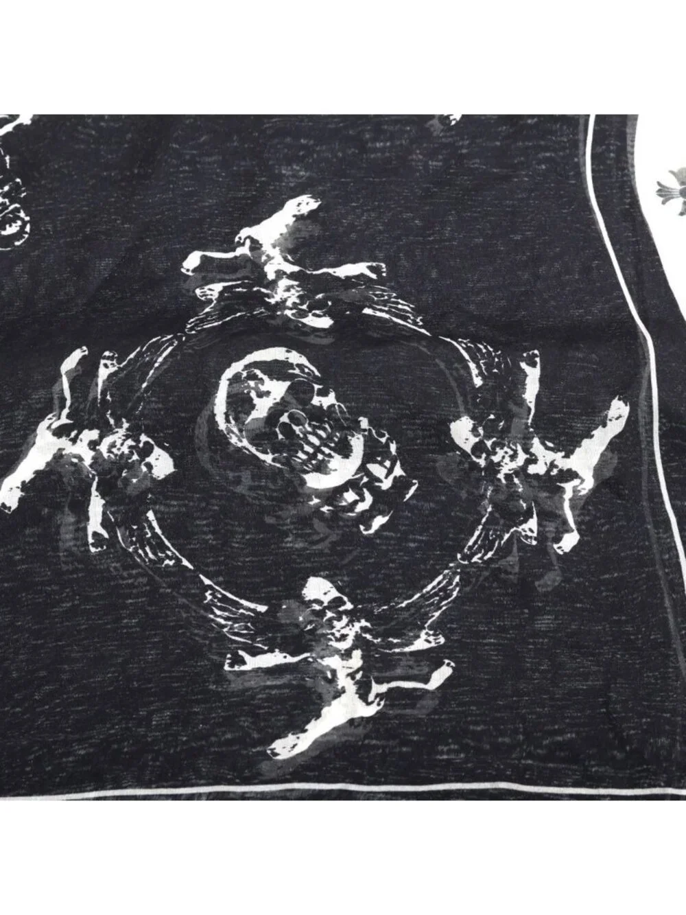 Chrome Hearts Foti Silk Scarf Print Black White